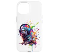 Splash Art Marmoset DJ Headphones Coque pour iPhone 15