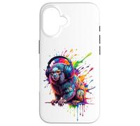 Splash Art Marmoset DJ Headphones Coque pour iPhone 16