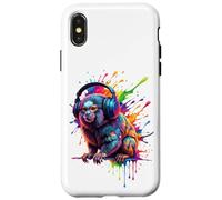 Splash Art Marmoset DJ Headphones Coque pour iPhone X/XS