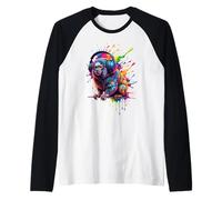 Splash Art Marmoset DJ Headphones Manche Raglan