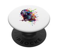 Splash Art Marmoset DJ Headphones PopSockets PopGrip Adhésif