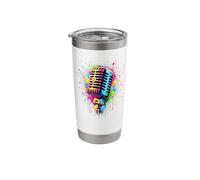 Splash Art Microphone Mic Chanteur Animateur de Podcast Gobelet isotherme en acier inoxydable double paroi