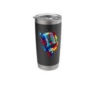 Splash Art Microphone Mic Chanteur Animateur de Podcast Gobelet isotherme en acier inoxydable double paroi