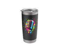Splash Art Microphone Mic Chanteur Animateur de Podcast Gobelet isotherme en acier inoxydable double paroi