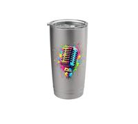 Splash Art Microphone Mic Chanteur Animateur de Podcast Gobelet isotherme en acier inoxydable double paroi