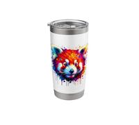 Splash Art Panda roux Ours Pandas Gobelet isotherme en acier inoxydable double paroi