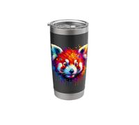 Splash Art Panda roux Ours Pandas Gobelet isotherme en acier inoxydable double paroi