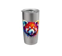 Splash Art Panda roux Ours Pandas Gobelet isotherme en acier inoxydable double paroi
