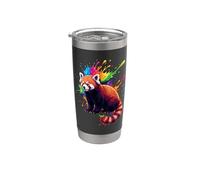 Splash Art Panda roux Ours Pandas Gobelet isotherme en acier inoxydable double paroi