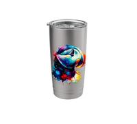 Splash Art Perroquet De Mer Oiseau Macareux Gobelet isotherme en acier inoxydable double paroi