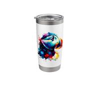 Splash Art Perroquet De Mer Oiseau Macareux Gobelet isotherme en acier inoxydable double paroi