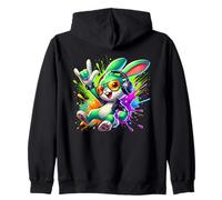 Splash Art Rabbit Headphones Easter Bunny Rabbits Sweat à Capuche