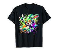 Splash Art Rabbit Headphones Easter Bunny Rabbits T-Shirt