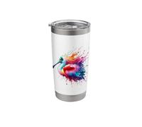 Splash Art Spatule Rosée Gobelet isotherme en acier inoxydable double paroi