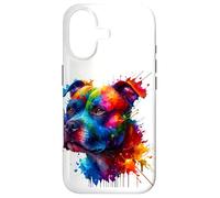 Splash Art Staffordshire Bull Terrier Staffy Terriers Coque pour iPhone 17
