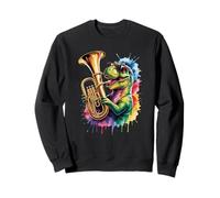Splash Art T-Rex Dinosaure Tuba Tyrannosaure Rex Tubiste Sweatshirt
