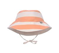 SPLASH & FUN - LSF Chapeau anti-UV réversible Rayés blanc cassé/pêche, 03-06 mois, Taille: 43/45