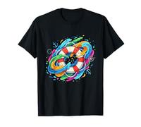 Splash Ocean Bouée de Sauvetage Arc-en-Ciel Vagues Nautiques T-Shirt