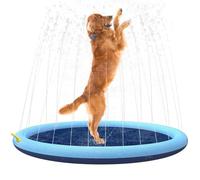 Splash Pad, Play Mat, Interactive Waterproof Water Toy for Swimming Pools, Beach Trips, Birthday Parties, Park Playgrounds, Pets, Community Events Entertainment, Blue