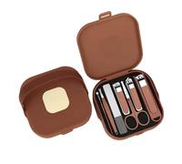 Splash-Proof Portable 7-PCS Nail Clipper Manicure Set - Stainless Steel Manicure Kit with Stainless Steel Tweezers , Nail Clipper Set , File & Leather Case for Travel & Home (#3)