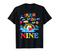 Splash Splish Into Nine Year Old 9e Anniversaire Pool Party T-Shirt Graphique avec Valeur