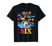 Splash Splish Into Six Years Old 6th Birthday Pool Party T-Shirt Graphique avec Valeur