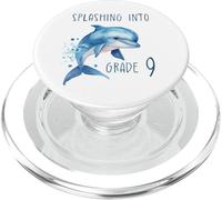 Splashing Into Grade 9 - Back to School Dolphin Graphic PopSockets PopGrip pour MagSafe