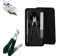 Splashproof 25° Beveled Edge Nail Clippers 3-Piece Set, Beveled Nail Clippers, Anti-Splash Design, for Thick and Ingrown Nails (Black)