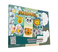 Splat Planet Kit de peinture à l'argile « Animaux » sans dégâts, argile autodurcissante, toile 3D sensorielle, activité créative et ludique pour enfants, pré-encadrée 40x30cm