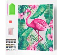 Splat Planet Kit de peinture diamant encadrée flamant rose, strass, art diamant 5D, décoration murale, arts et travaux manuels pour adultes, enfants, 30 x 40 cm