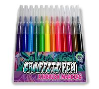 Splat Planet Lot de 12 recharges de couleurs lavables pour stylos aérographes graffiti pour peinture et coloriage d’enfants