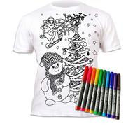 Splat Planet T-Shirt à colorier Bonhomme de Neige de Noël avec 10 feutres Magiques lavables - Colorie Ton t-Shirt, Lave-Le et recolore-Le (FR/ES, Âge, 9 Ans, 11 Ans, Taille Normale)