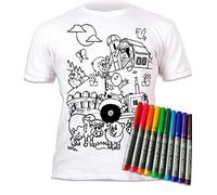Splat Planet T-Shirt à colorier Farm avec 10 feutres lavables - T-Shirt à colorier réutilisable pour Enfants, Cadeau d'anniversaire (7-8 Ans)