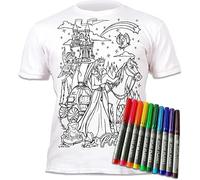 Splat Planet T-Shirt à colorier Princes avec 10 feutres lavables - T-Shirt à colorier réutilisable pour Enfants, Cadeau d'anniversaire (3-4 Ans)