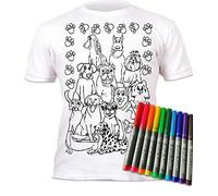 Splat Planet T-Shirt Dogs Pets, coloriage Magique avec 10 feutres lavables Non Toxiques - Coloriez Votre t-Shirt, lavez et recolorez