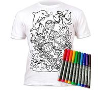 Splat Planet T-Shirt Sea Life, coloriage Magique avec 10 feutres lavables Non Toxiques - Coloriez Votre t-Shirt, lavez et recolorez (FR/ES, Âge, 3 Ans, 4 Ans, Taille Normale)