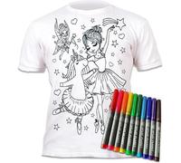 Splat Planet T-Shirt Unicorn Ballerina, coloriage Magique avec 10 feutres lavables Non Toxiques - Coloriez Votre t-Shirt, lavez et recolorez (FR/ES, Âge, 7 Ans, 8 Ans, Taille Normale)
