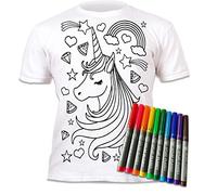 Splat Planet T-Shirt Unicorn Stars avec 10 stylos Magiques lavables Non Toxiques - Coloriez Votre Propre t-Shirt Lavable.