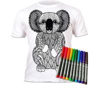 Splat Planet Tee-shirt Koala à colorier avec 6 stylos magiques lavables non toxiques - T-shirt à colorier et délavé