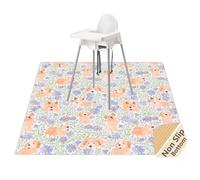 Splat Tapis de protection de sol imperméable et antidérapant pour chaise haute - Lavable - 130 cm - Réutilisable - 130 cm - Nappe d'alimentation pour bébé