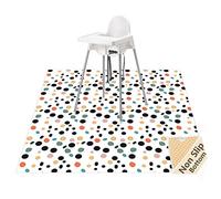 Splat Tapis de protection de sol imperméable et antidérapant pour chaise haute - Lavable - 130 cm - Réutilisable - 130 cm - Nappe d'alimentation pour bébé
