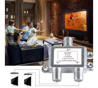 Splateur à 2 voies satellite - séparateur de satellite SATELLITE SIGNAL TV, diplexeur de signal satellite, commutateur de câble pour la télévision par satellite et l'utilisation de l'antenne [ ]