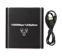 Splateur Ethernet Port RJ45 à 2 Ports gigabit commutateur en Aluminium Alliage 000 Mbps Ethernet Cable Splitter pour Un accès Internet simultané à la Maison ou au Bureau