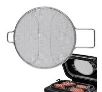 Splatter Shield - 12In Stainless Steel Fine Mesh Double-Layer Splatter Screen | Splash Guard for Frying Pan Air Fryer Accessories Durable Oil Resistant Kitchen Tool