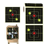 Splatter Target Lot de 100 feuilles d'autocollants réactifs fluorescents réactifs de 15,24 cm, jaunes pour la pratique du tir à l'arc, peel stick haute visibilité, auto-adhésif