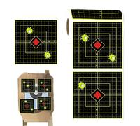 Splatter Targets - Paper 6 inch Reactive Fluorescent Yellow Stickers | Adhesive Visibility Marks | 100 Sheets High Contrast Practice Target Labels for Training Range Practice