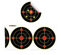 Splatter Targets - Paper 6 inch Reactive Fluorescent Yellow Stickers | Adhesive Visibility Marks | 100 Sheets High Contrast Practice Target Labels for Training Range Practice