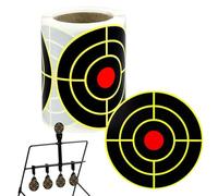 Splatter Targets Paper - Sticky Paper Stickers Target, Fluorescent Yellow High Visibility Visual, 7.6cm Round Diameter Dots, Self Adhesive Reactive, Durrable ṔAPER Material Roll, for Hunt & P