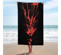 Splattered Blood on Black Serviette de plage en microfibre anti-sable Grande serviette de douche multi-usages absorbante pour salle de bain et piscine 130 x 80 cm