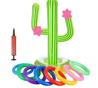 Spldsun 10PCS Piscine Gonflable Jouets, Toss Game Ring, d’Anneau de Cactus Gonflable, Jeux Piscine Exterieur Enfant Adulte Mexican Fiesta Party Anniversaire
